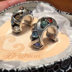 Brighton Swarovski crystal post hoops earrings.  Retired!